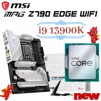 MSI MPG Z790 EDGE wi-FI LGA 1700 placa-Mãe + processador Intel Core i9 13900K CPU Conjunto de Combinação de Suporte DDR5 PCIe 5.0 ATX JOGOS de placa-mãe NOVA