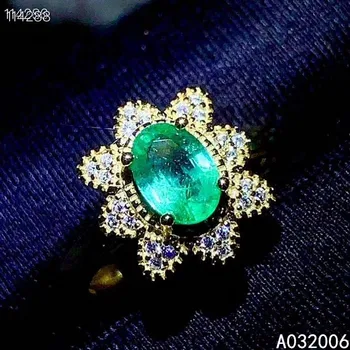 KJJEAXCMY fina prata esterlina da jóia 925 embutidos esmeralda natural anel delicado fêmea nova pedra preciosa anel vintage teste de apoio