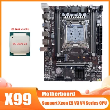 X99 placa-Mãe LGA2011-3 placa-Mãe do Computador suporta Dual Channel DDR4 ECC Memória RAM Com Xeon E5 2609 V3 Kit de CPU