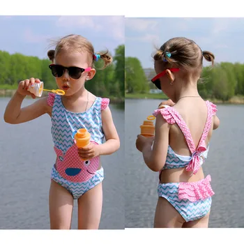 Crianças de Bebê Meninas de Maiô Macacão 2022 0-8T Verão, Uma Peça de moda praia Flamingo Crianças do Swimwear Unicórnio Um Maiô de Peça