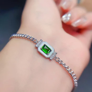 2022 mais recentes diopside bracelete para as mulheres jóia natural gem de certificado de reais de prata 925 festa presente