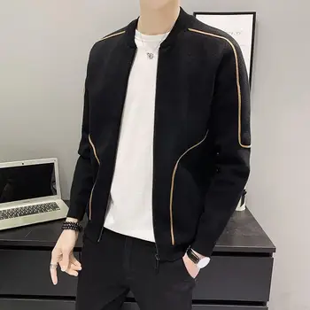 Alta qualidade de Ajuste Fino V-Pescoço Cardigans de Malha para os Homens Casual Blusas coreano Moda Tops Soltos Outono Inverno De 2022 H123