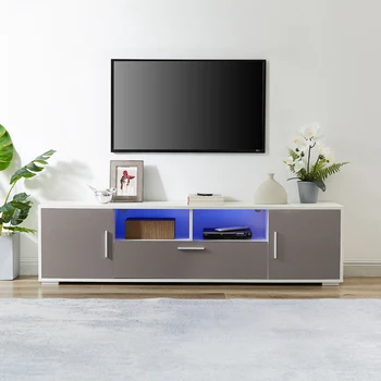 Suporte de TV com luzes de LED, alto brilho frente armário de TV, pode ser montado na sala de estar, sala de estar ou quarto