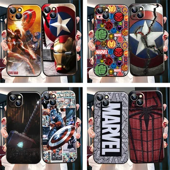 Marvel Vingador Logotipo Telefone de Caso Para o iPhone 13 12 11 Pro Mini X XR XS Max SE 5 6 6 7 8 Plus Carcasa Macio Coque Casos