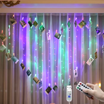 Decoração de natal de LED de Amor a Luz de Fadas Cortina de Luz 2Mx1.4M Borboleta Cortina Leve para o Quarto de Casamento ao ar livre do Ano Novo de Decoração