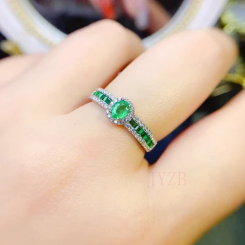 O Dia dos namorados em prata 925 esmeralda índice anel de dedo do sexo feminino design nicho de moda da personalidade do casal anel