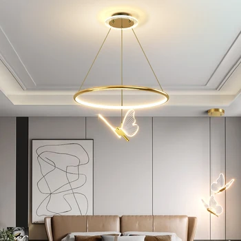 Banhado a ouro Moderna Led candelabro para Diningroom quarto de decoração de casa de suspensão Moderna lustre Interior dos dispositivos Elétricos de Iluminação 110V-220V