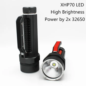 Alto Brilho XHP70 LED Mergulho Lanterna 5000LM Luz da Tocha Lâmpada 32650 Bateria Carregador AC
