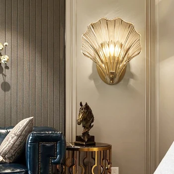 Moderno shell lâmpada de parede hotel cafe quarto luxo delicado luz da decoração de luxo lâmpada de parede de cabeceira da lâmpada indoor lâmpada