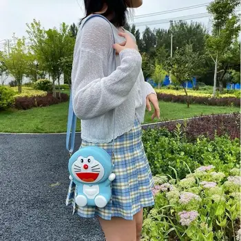 Kawaii Doraemon Novo Inclinado Saco De Ombro Feminino Internet Boneca De Celebridade Super Bonito Dos Desenhos Animados De Grande Capacidade Saco De Ombro