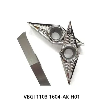 100% Original VBGT110302-AK VBGT110304-AK VBGT160402-AK VBGT160404-AK VBGT160408-AK H01 VBGT Pastilhas de metal duro Torno Cortador de Ferramentas
