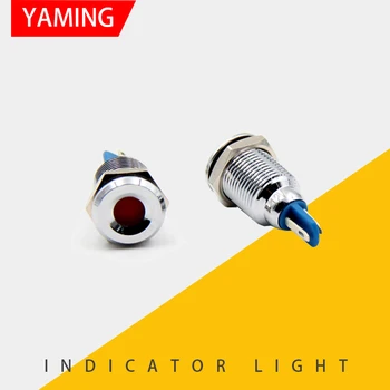 1pc 10mm Impermeável de Metal Circular LED Indicador da Lâmpada de Sinal Piloto Luz de Trabalho de 12V 24V 220V Colorida 2 pinos P39