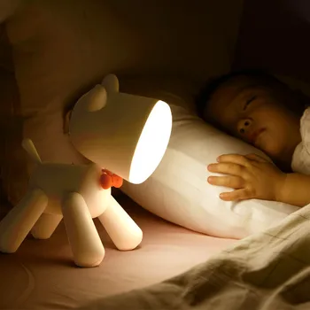 2022 filhote de Cachorro da Noite do Diodo emissor de luz para Crianças Recarregável de ELK Luzes da Noite Ajustar o Brilho da Lâmpada de Mesa para Casa No Quarto