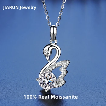Mulheres elegante pingente de Diamante, 100% S925 colar de prata esterlina Boutique de Cristal Swan jóias proposta de presente de aniversário em K ouro
