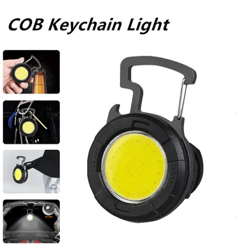 Multi-função de Lanterna LED COB Luz do Keychain do Pac Clipe da Lâmpada Recarregável USB Magnético Forte Trabalho de Emergência de Campismo Luz