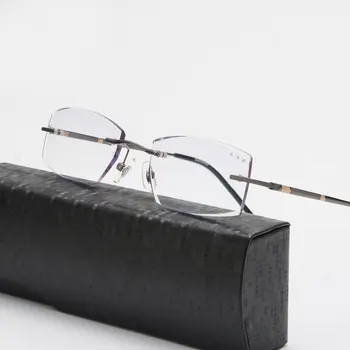 Reven Jate Liga Sem Aro, Corte De Diamante Mulher De Óculos De Armação De Óptica Prescrição De Óculos Mulher De Óculos Da Moda 829