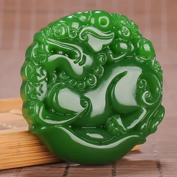 Verde Natural Artesanal Jade Jóias Pingente de Colar Homem Pingente de Jade Pingente de Mulheres Pingente