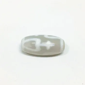 A Cor branca Natural Ágata Pedra 12mm*25mm Amuleto Tibetano Dzi Contas para Pulseira de DIY Jóias