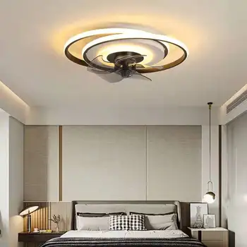 Moderno europeu simples ventilador de teto, sala de estar, quarto, hall, casa de ventilador de teto lâmpada, de moda, de decoração ventilador de teto lâmpada