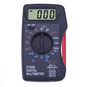 DT83B Pocket Digital Multímetro Amperímetro Voltímetro DC/AC Resistor Ohms Tensão de Multi-Testador de Medidor Elétrico de Instrumentos