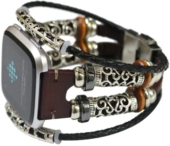 retro pulseira de Couro, Alça Para Fitbit Versa 2 Smart silicone Substituição Bracelete pulseira Para o Fitbit Versa / Versa lite