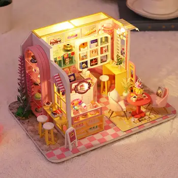Miniatura do Bolo de Casa de bonecas, com Mobiliário de Casa Sobremesa Casa de bonecas Decoração Acessório, para Crianças, Mulheres, Amigos Presentes de Aniversário