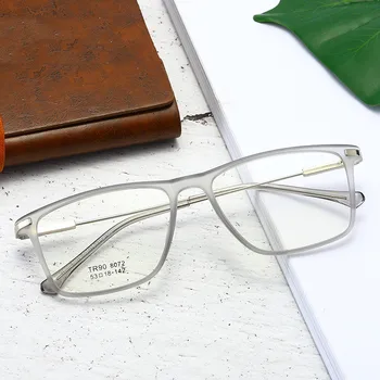 Oversized Flexível Homens de Negócios retângulo Óculos Óculos de Armação Ultraleve TR90 o Óculos de Miopia de Prescrição Decorativos Fram