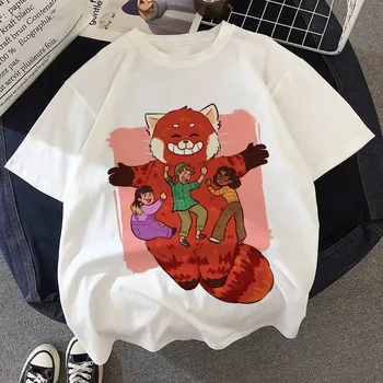 Voltando Vermelho Crianças T-Shirt Kawaii Pixar Disney Mei Fox Criança Roupas Casuais Harajuku Desenhos animados Tees Menino Menina de Crianças T-shirts, Tops