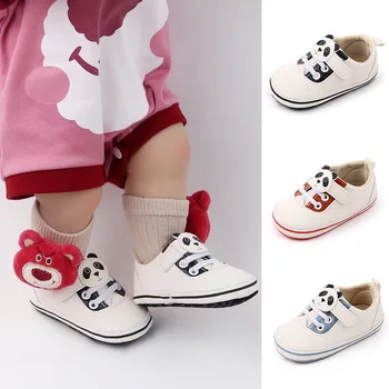 Primavera, Outono, por 0-1 Ano de Idade do Bebê Berço Sapatos de desenhos animados do Panda Casual Sapatos da Moda, Tênis de 11 cm, 12 cm 13 cm
