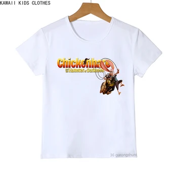 Novo Filme Chickenhare e O Hamster das Trevas T-Shirt Kawaii Coelho Roupas de Crianças de Impressão de desenhos animados de Meninos, Meninas T-Shirt Tees Tops