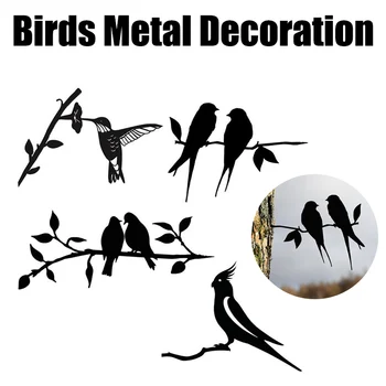 Papagaio De Metal Escultura De Aço Decoração Amor Pássaro De Metal Decoração De Jardim De Plantas Decoração Paisagem Casa Decoração