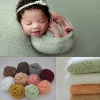 Bebê Mohair Receber Cobertor De Lactentes Para Dormir Swaddle Envoltório Do Recém-Nascido Fotografia Com Adereços, Cenário De Tirar A Foto Acessórios 